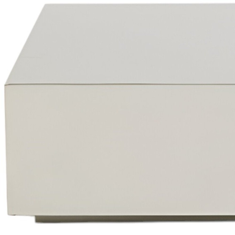 35" Silver Stainless Steel Square Solid Coffee Table HomeRoots