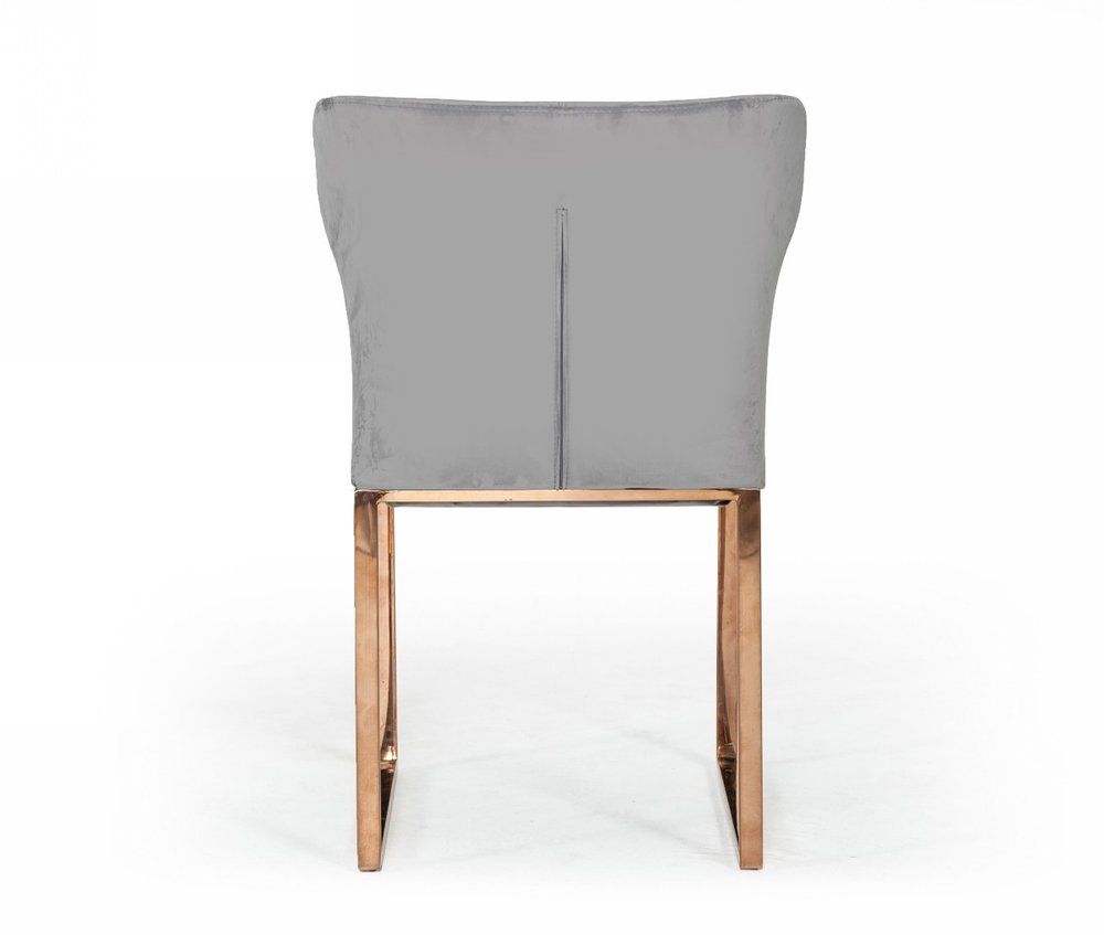 Gray and Gold Upholstered Fabric Wing Back Dining Side Chair HomeRoots