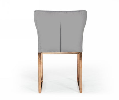Gray and Gold Upholstered Fabric Wing Back Dining Side Chair HomeRoots