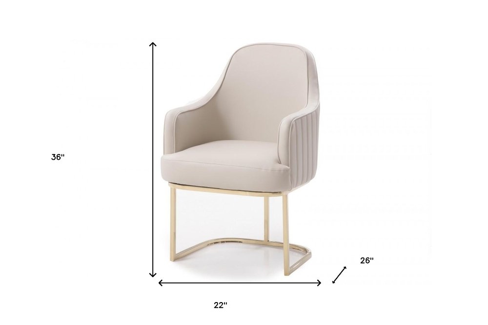 Gray and Gold Upholstered Fabric Dining Arm Chair HomeRoots