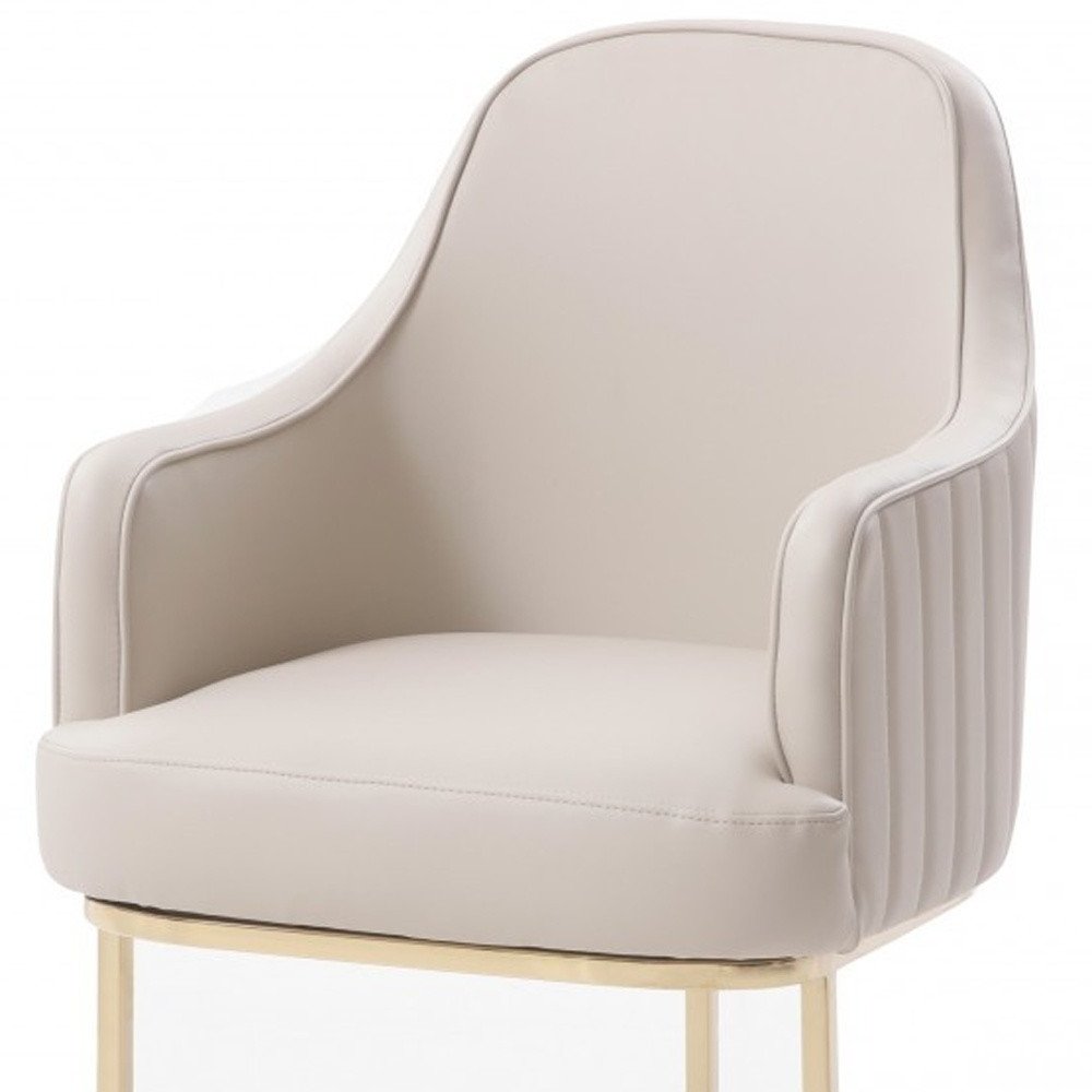 Gray and Gold Upholstered Fabric Dining Arm Chair HomeRoots