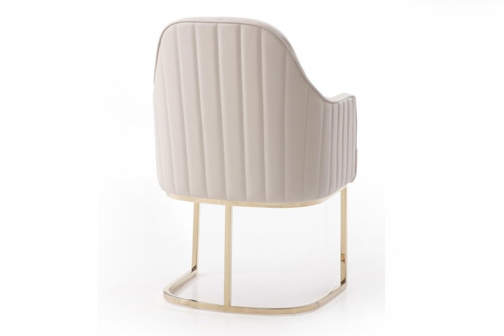 Gray and Gold Upholstered Fabric Dining Arm Chair HomeRoots