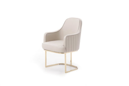 Gray and Gold Upholstered Fabric Dining Arm Chair HomeRoots