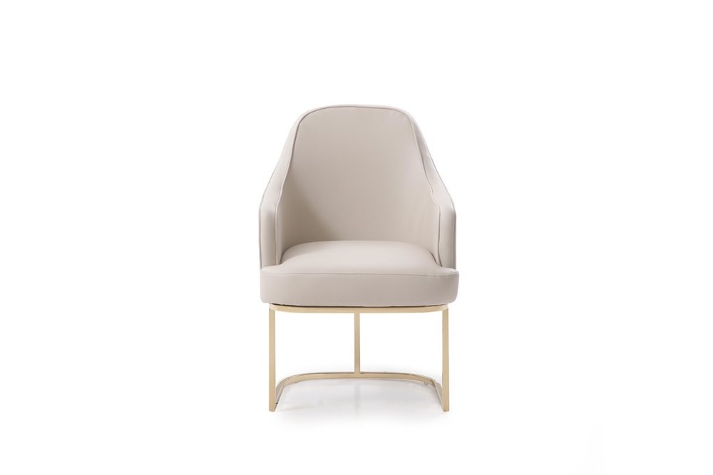Gray and Gold Upholstered Fabric Dining Arm Chair HomeRoots
