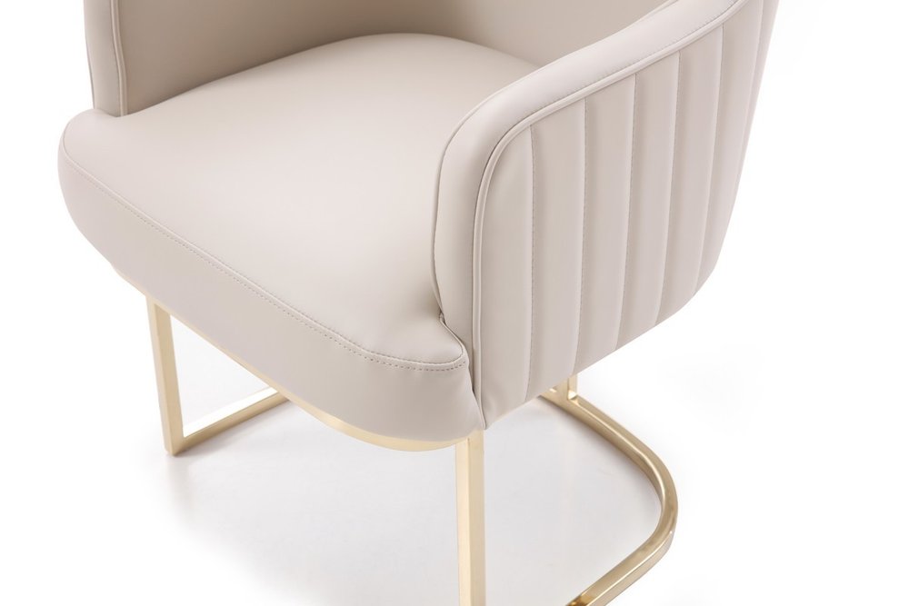 Gray and Gold Upholstered Fabric Dining Arm Chair HomeRoots