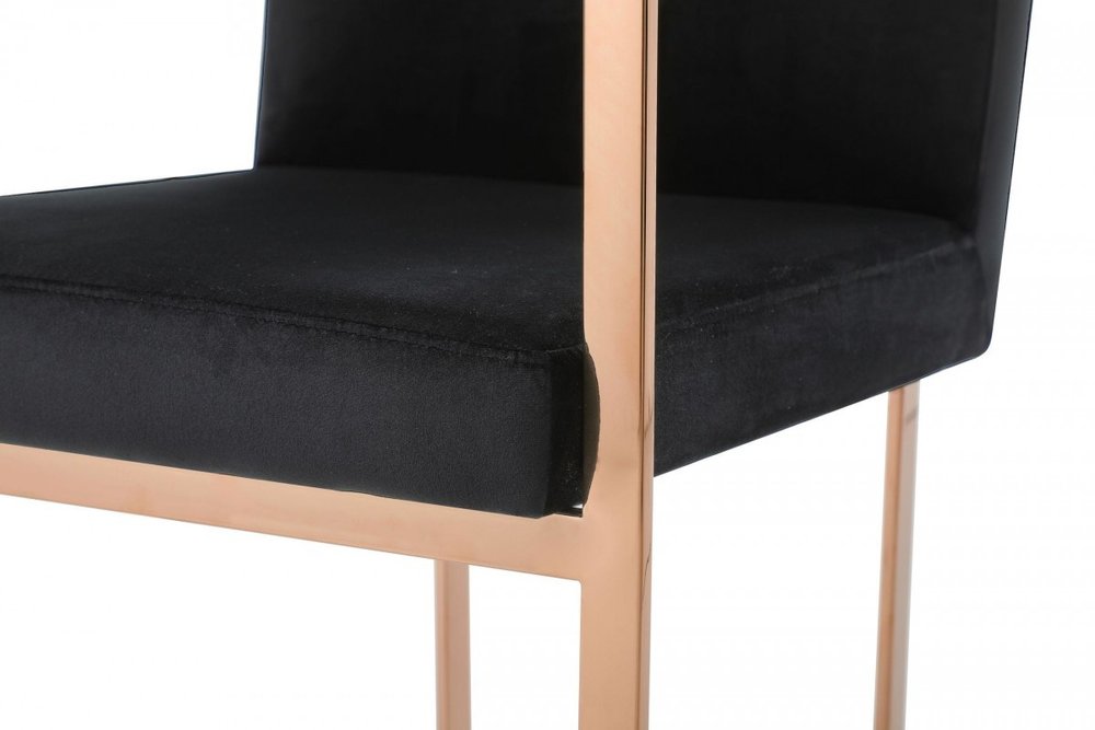 Black and Gold Upholstered Fabric Dining Arm Chair HomeRoots