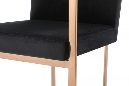 Black and Gold Upholstered Fabric Dining Arm Chair HomeRoots