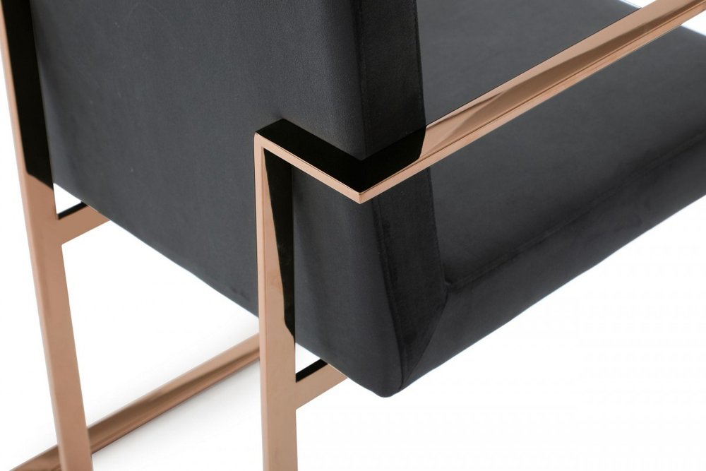 Black and Gold Upholstered Fabric Dining Arm Chair HomeRoots
