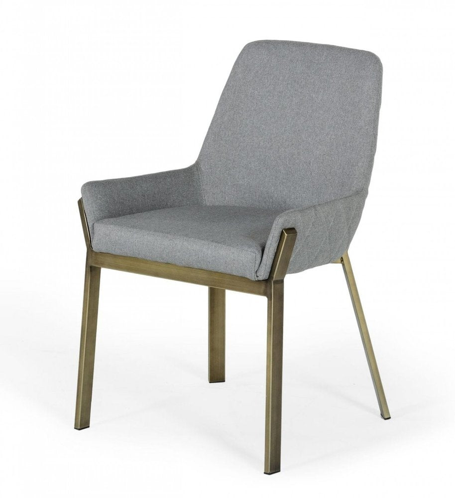 Gray Antique Brass Dining Chair HomeRoots