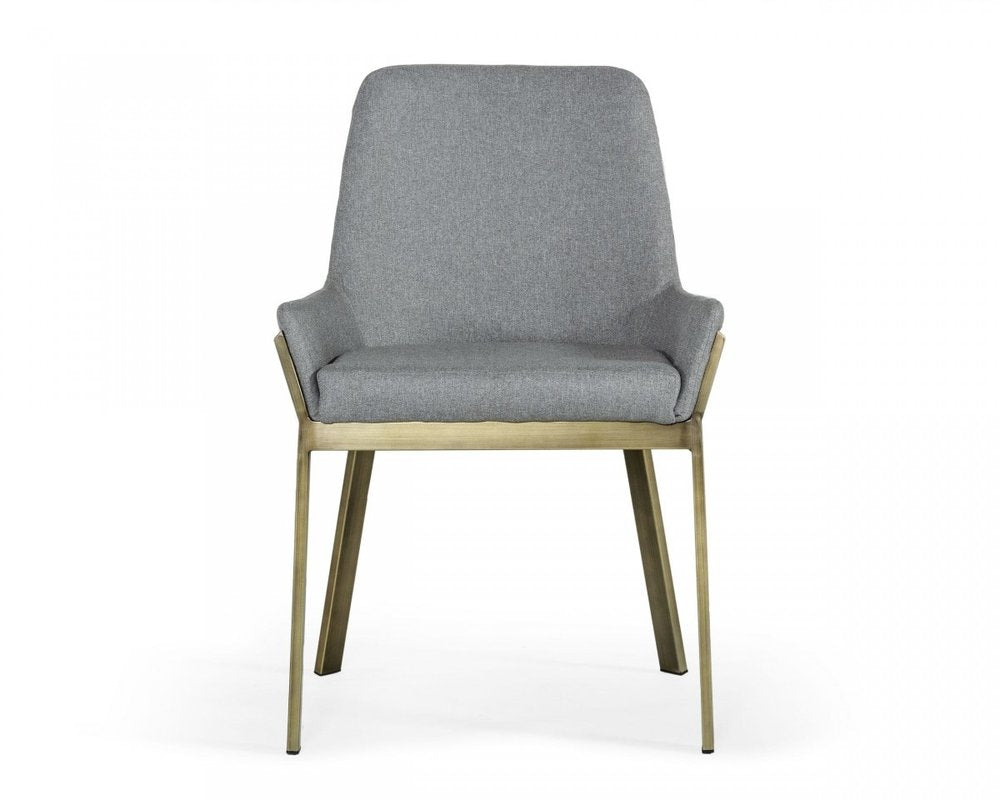Gray Antique Brass Dining Chair HomeRoots