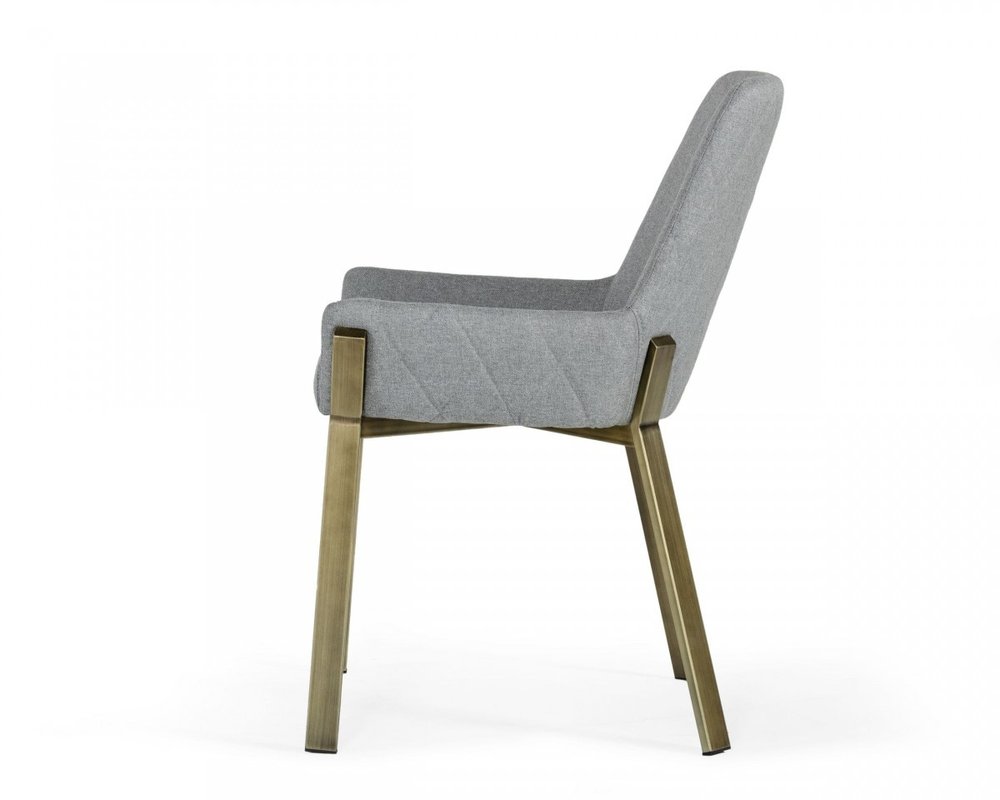 Gray Antique Brass Dining Chair HomeRoots