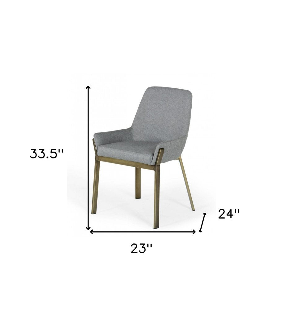Gray Antique Brass Dining Chair HomeRoots