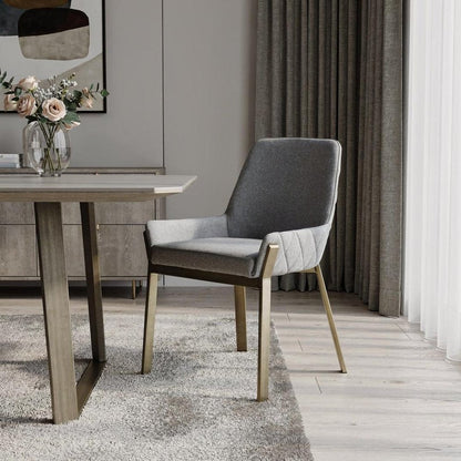 Gray Antique Brass Dining Chair HomeRoots