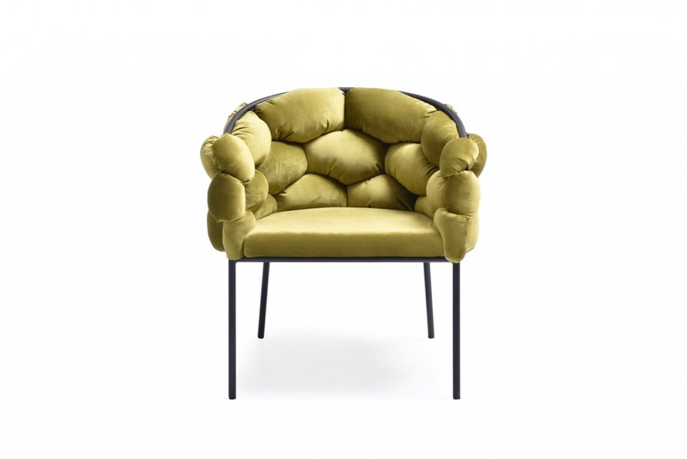 Green And Black Upholstered Fabric Dining Arm Chair — view 2