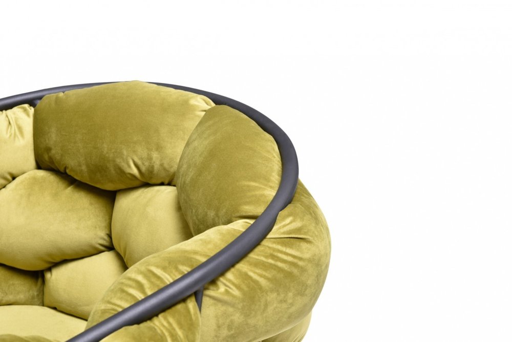 Green And Black Upholstered Fabric Dining Arm Chair — view 5