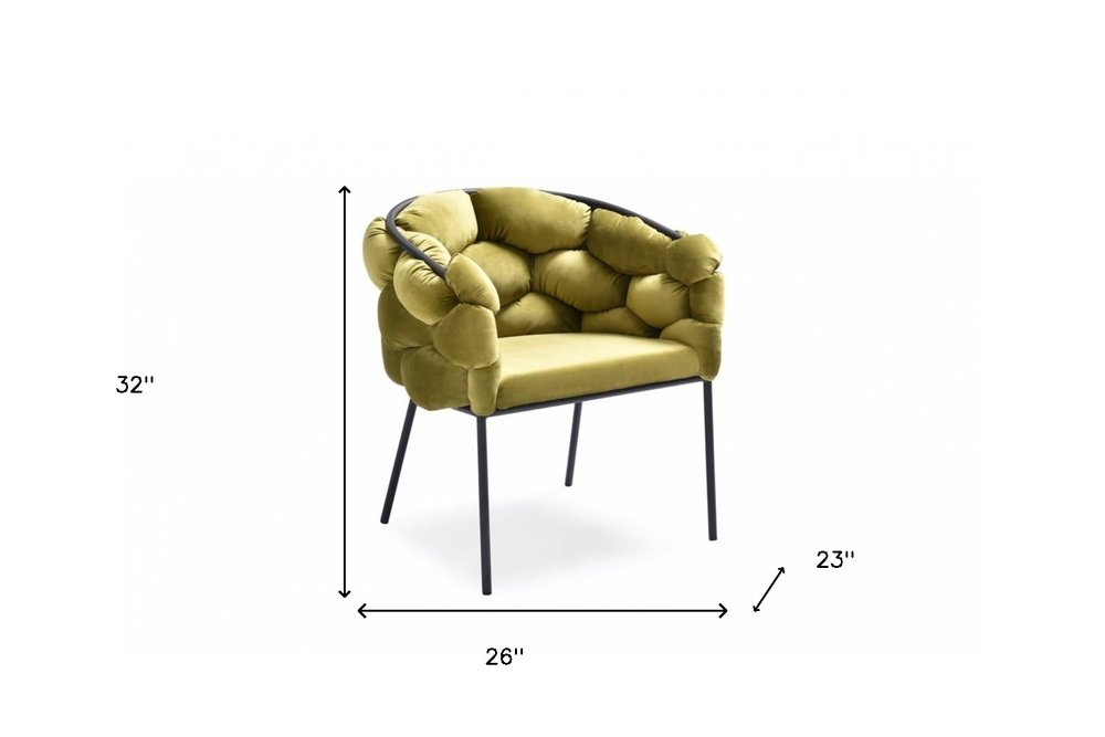 Green And Black Upholstered Fabric Dining Arm Chair — view 8