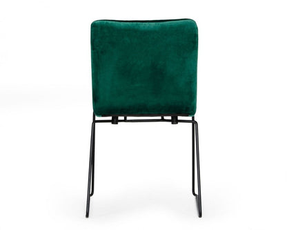 Set of Two Green and Black Upholstered Fabric Dining Side Chairs HomeRoots