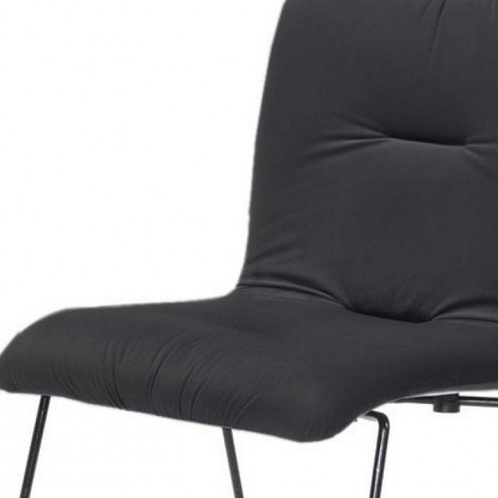 Set of Two Gray and Black Upholstered Fabric Dining Side Chairs HomeRoots