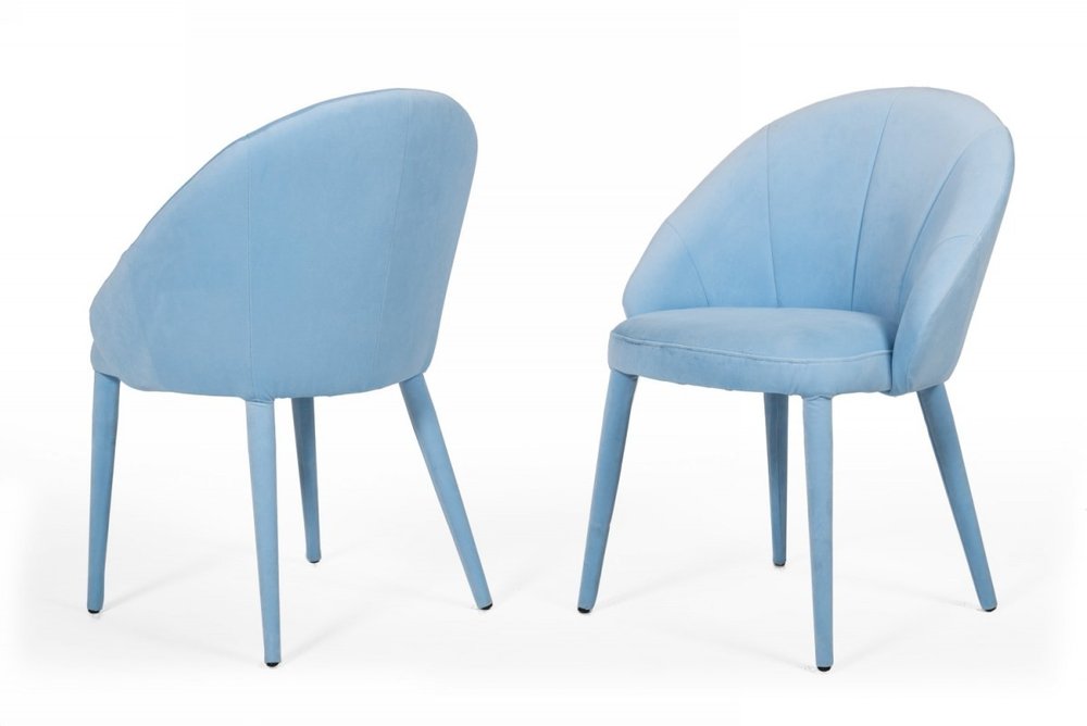 Blue Fabric Wrapped Dining Chair HomeRoots