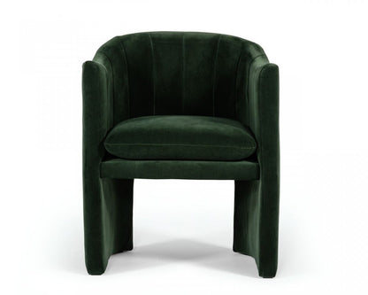 Green Upholstered Velvet Dining Arm Chair