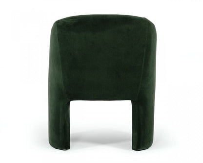 Green Upholstered Velvet Dining Arm Chair