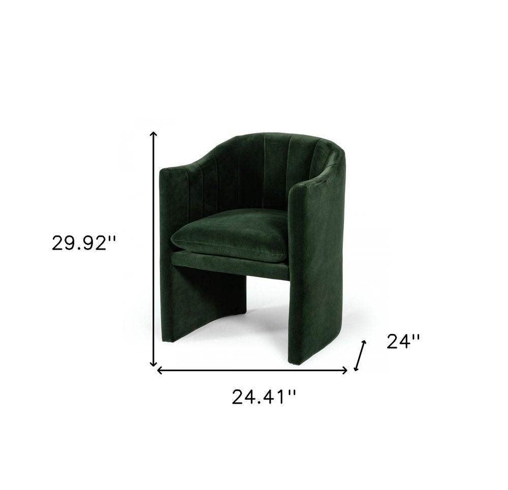 Green Upholstered Velvet Dining Arm Chair — view 6
