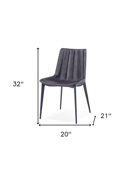 Set of Two Brown and Black Upholstered Faux Leather Dining Side Chairs HomeRoots