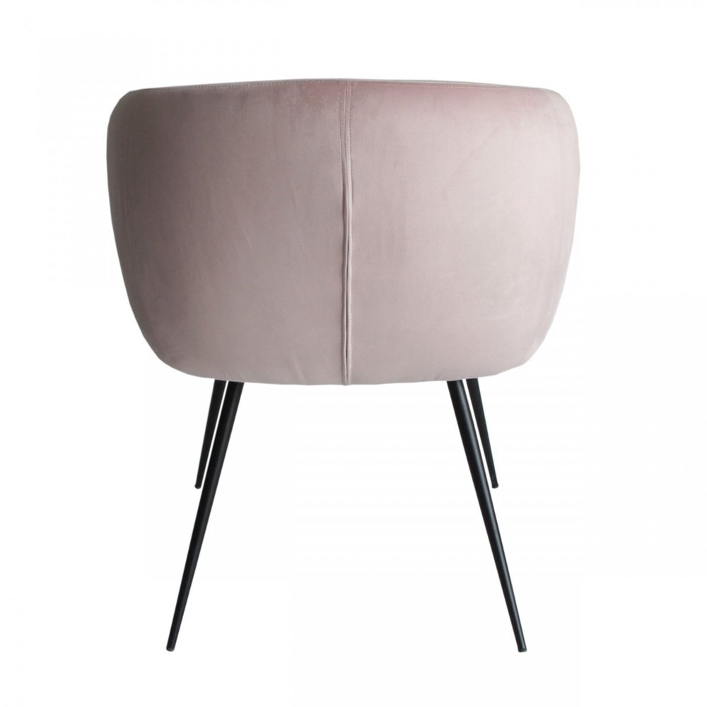 Pink and Black Upholstered Velvet Dining Arm Chair HomeRoots