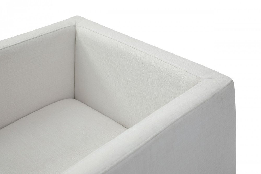 Off White and Antiqued Brass Upholstered Fabric Dining Arm Chair HomeRoots