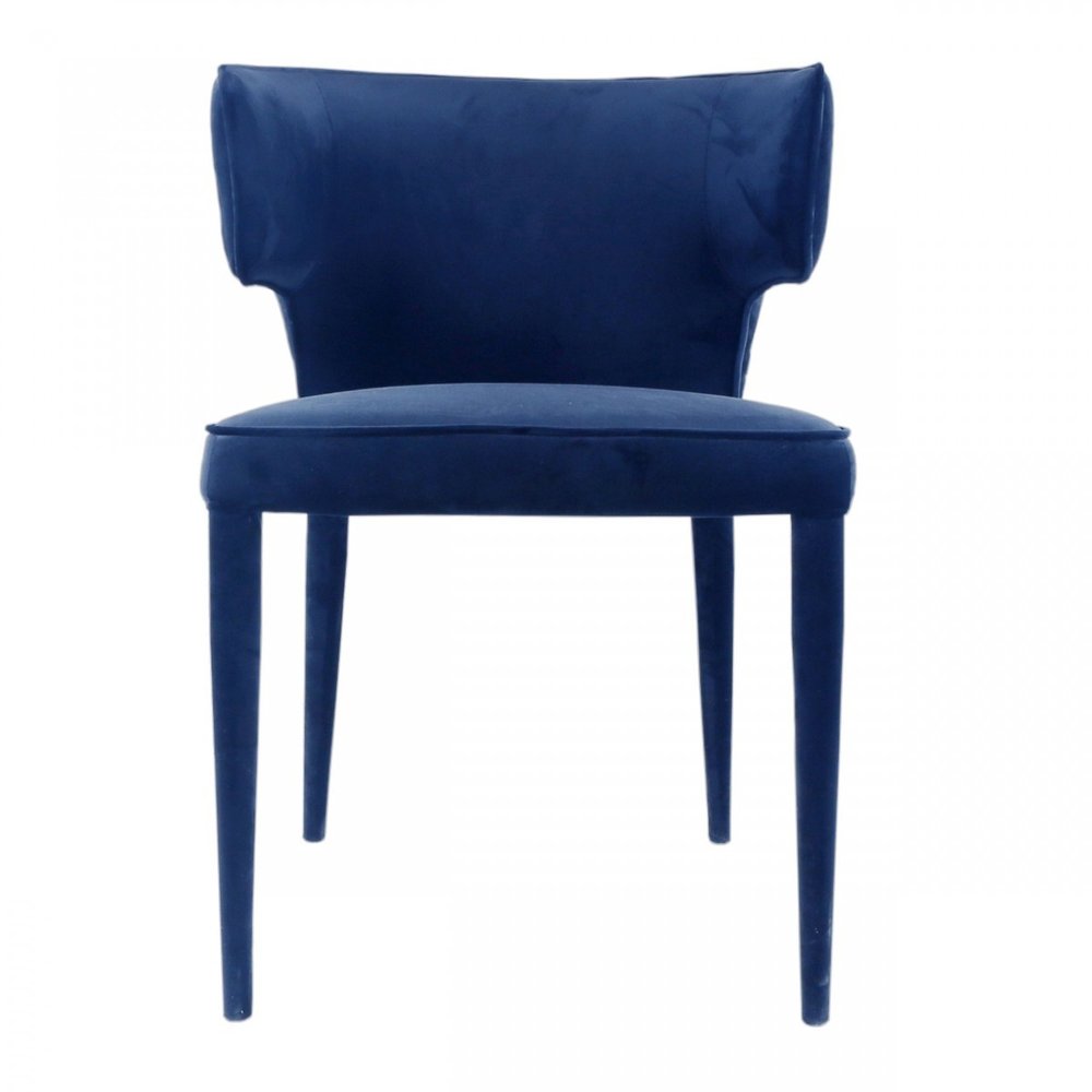 Blue Upholstered Velvet Wing Back Dining Arm Chair HomeRoots