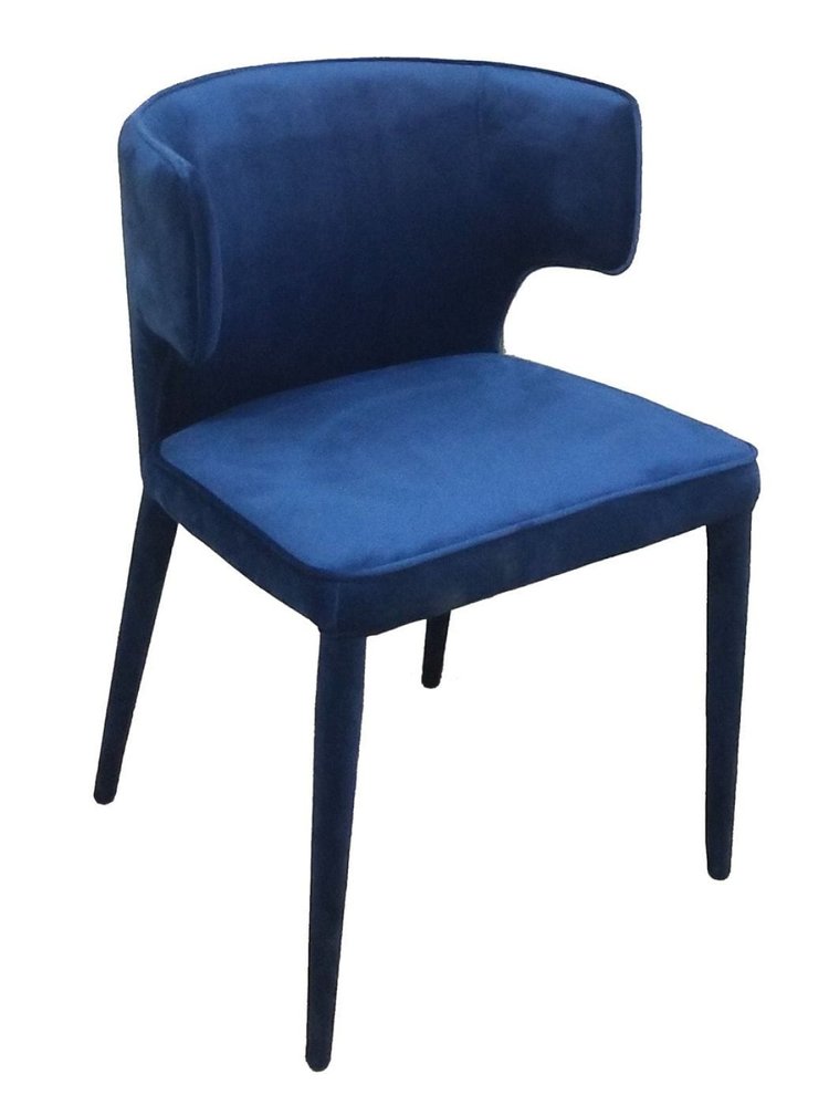 Blue Upholstered Velvet Wing Back Dining Arm Chair HomeRoots