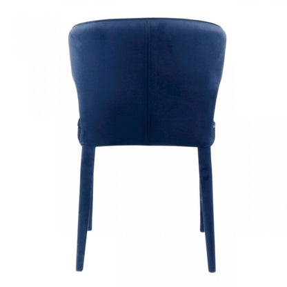 Blue Upholstered Velvet Wing Back Dining Arm Chair HomeRoots