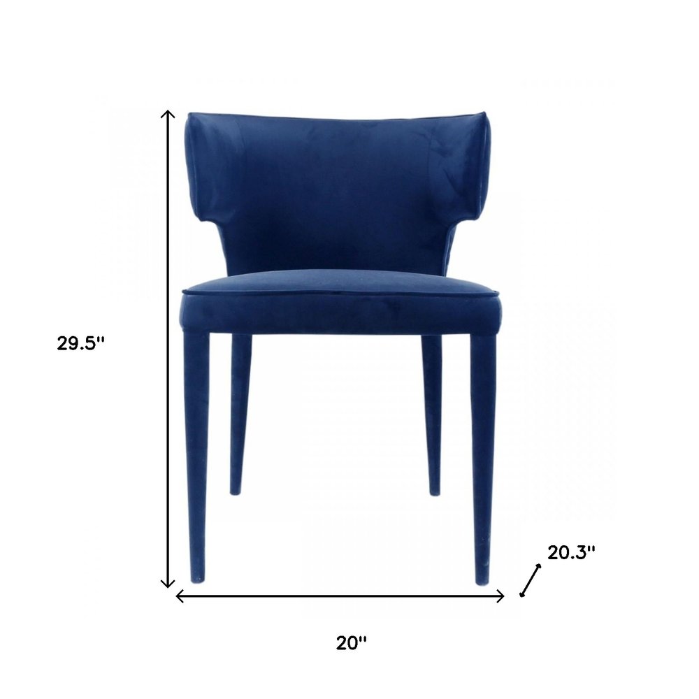 Blue Upholstered Velvet Wing Back Dining Arm Chair HomeRoots