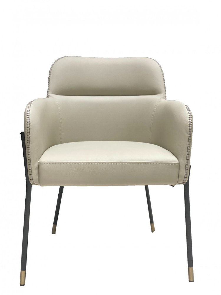 Gray and Black Upholstered Faux Leather Slat Back Dining Arm Chair HomeRoots
