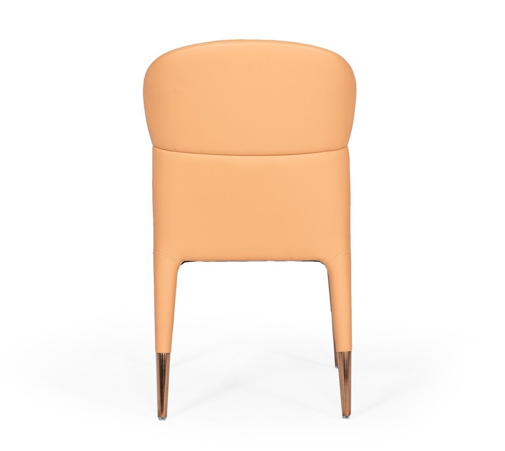 Set of Two Peach Upholstered Fabric Dining Side Chairs HomeRoots