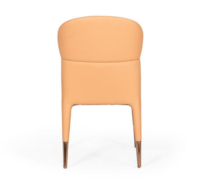 Set of Two Peach Upholstered Fabric Dining Side Chairs HomeRoots