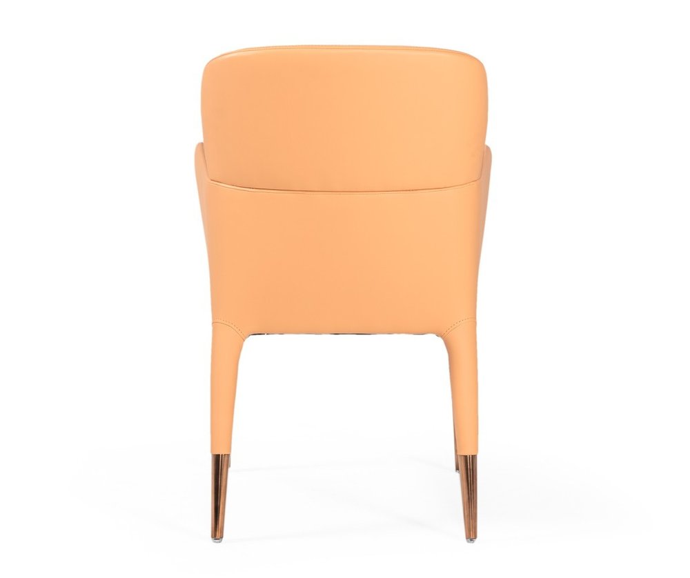 Peach Upholstered Fabric Dining Arm Chair HomeRoots
