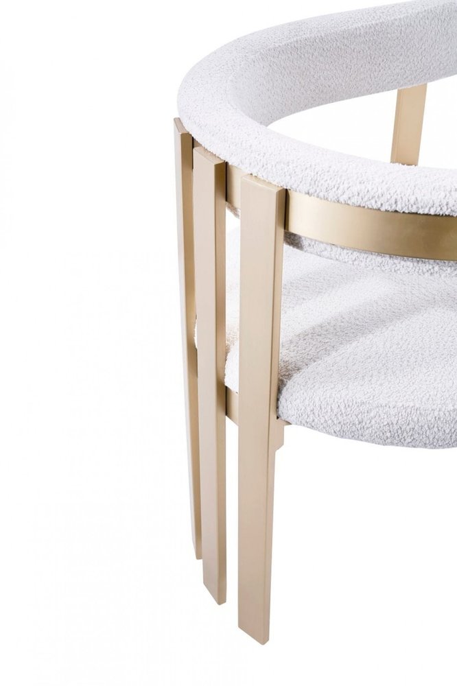 Beige and Gold Upholstered Velvet Slat Back Dining Arm Chair HomeRoots