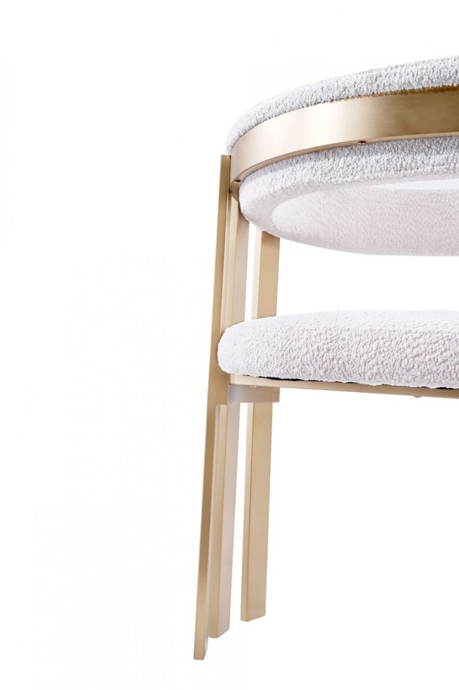 Beige and Gold Upholstered Velvet Slat Back Dining Arm Chair HomeRoots