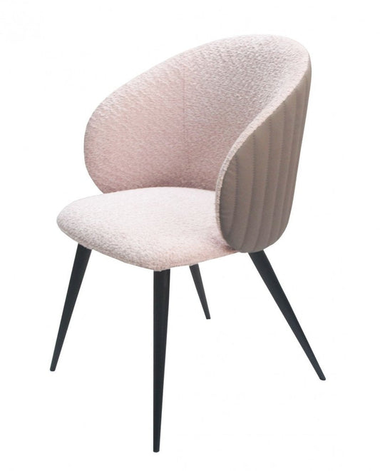 Cream and Black Upholstered Fabric Wing Back Dining Arm Chair HomeRoots