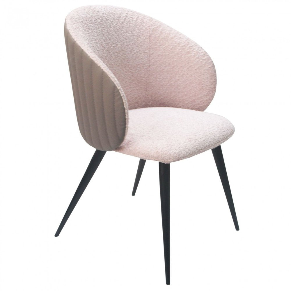 Cream and Black Upholstered Fabric Wing Back Dining Arm Chair HomeRoots