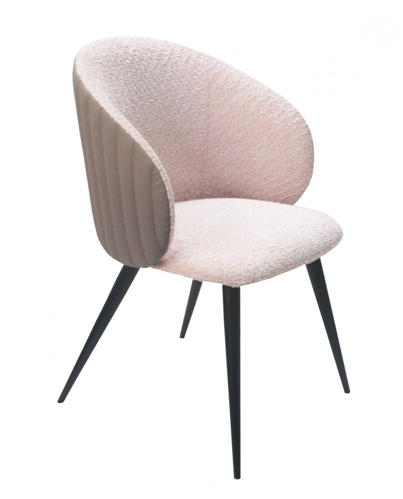 Cream and Black Upholstered Fabric Wing Back Dining Arm Chair HomeRoots