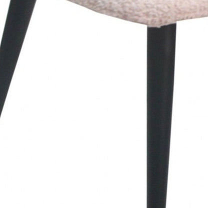 Cream and Black Upholstered Fabric Wing Back Dining Arm Chair HomeRoots
