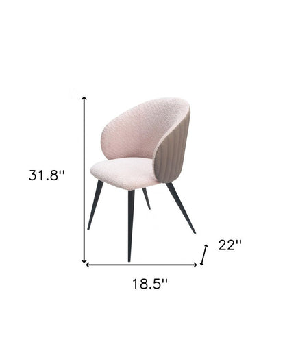 Cream and Black Upholstered Fabric Wing Back Dining Arm Chair HomeRoots