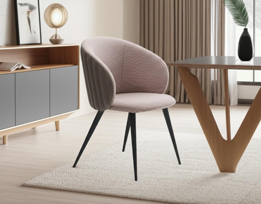 Cream and Black Upholstered Fabric Wing Back Dining Arm Chair HomeRoots