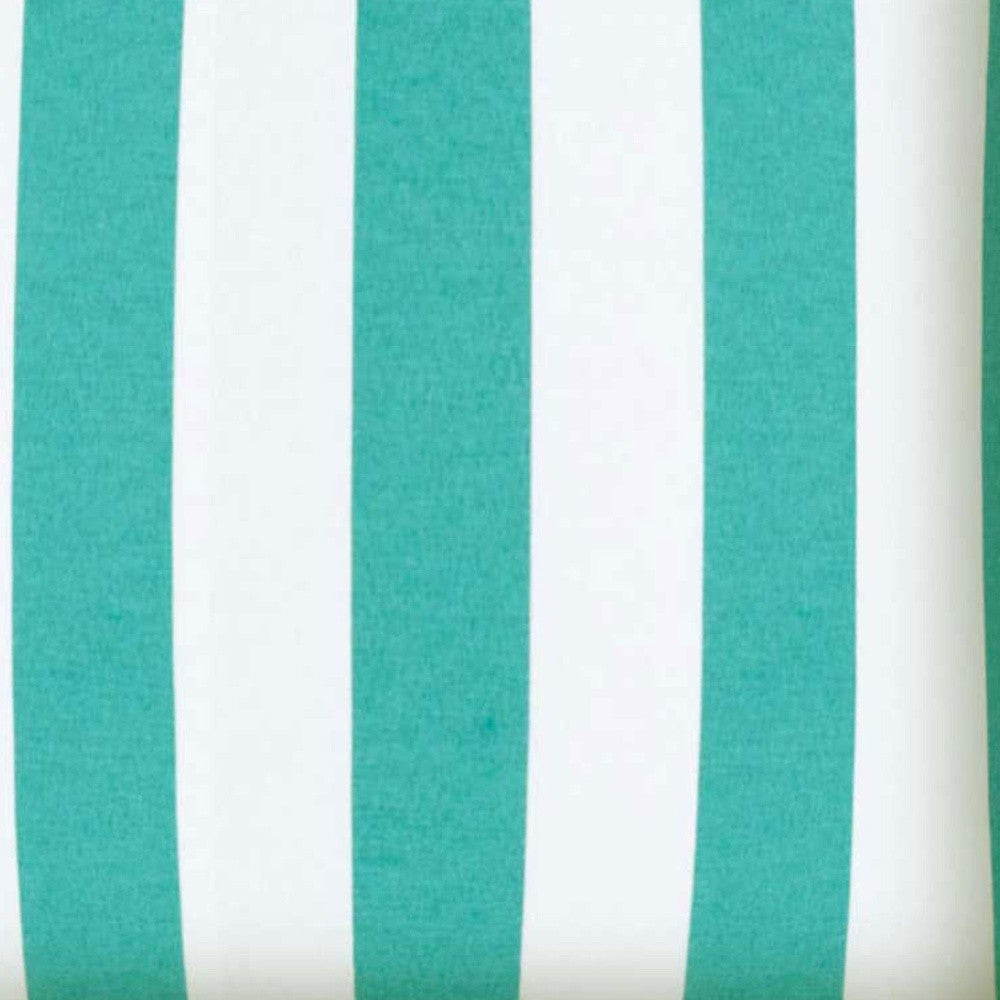 17" Turquoise and White Striped Indoor Outdoor Throw Pillow Cover