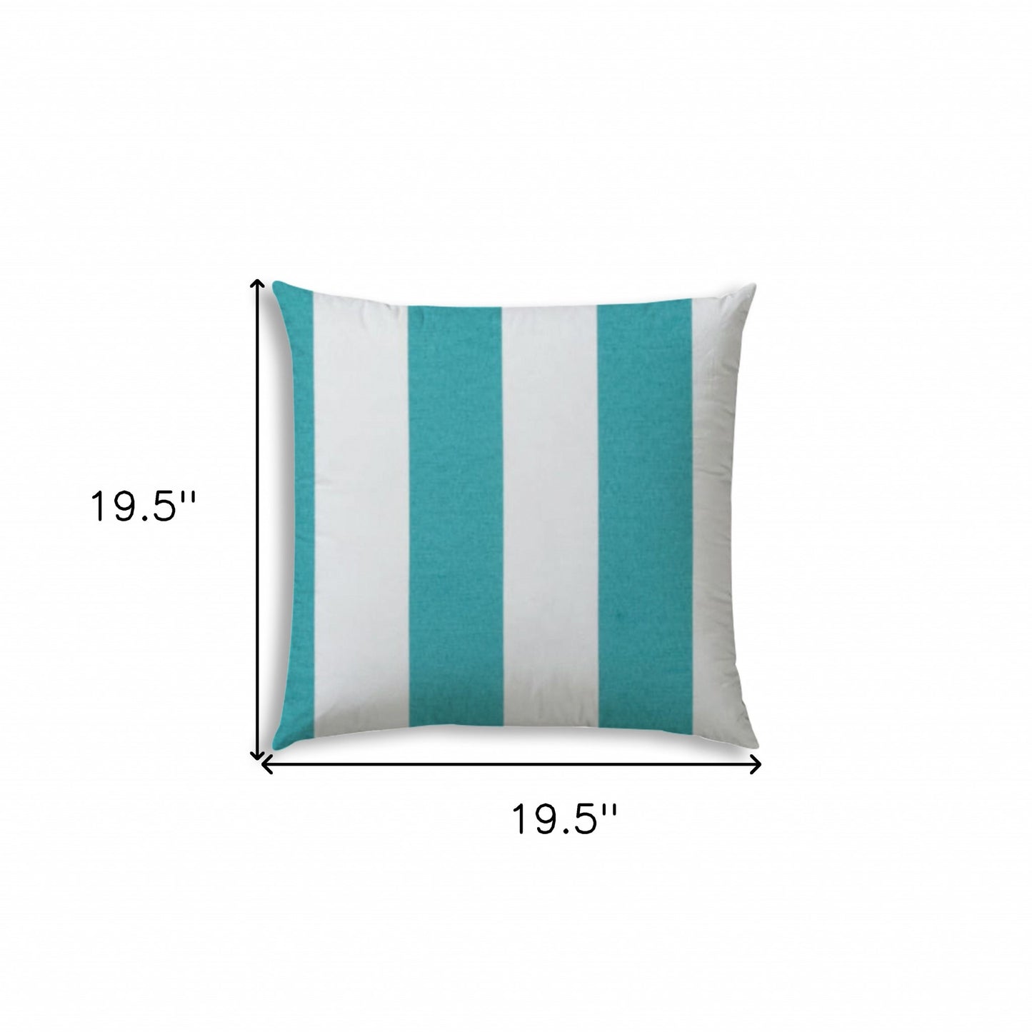 20" Turquoise and White Striped Indoor Outdoor Throw Pillow Cover