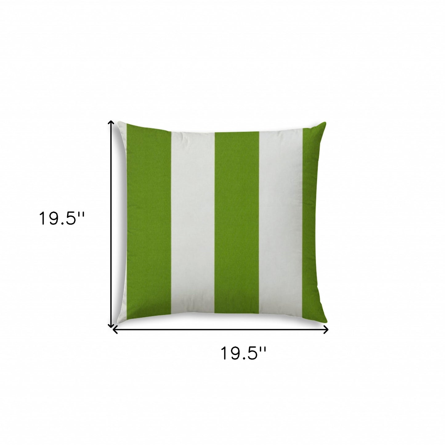 20" Green and Ivory Striped Indoor Outdoor Throw Pillow Cover