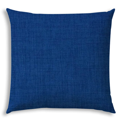 20" Blue Indoor Outdoor Throw Pillow Cover With Texture