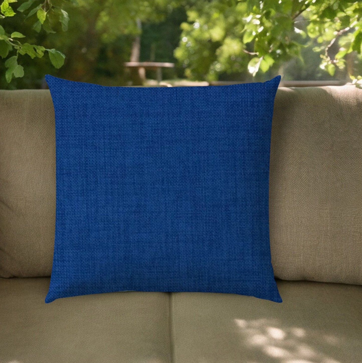 20" Blue Indoor Outdoor Throw Pillow Cover With Texture